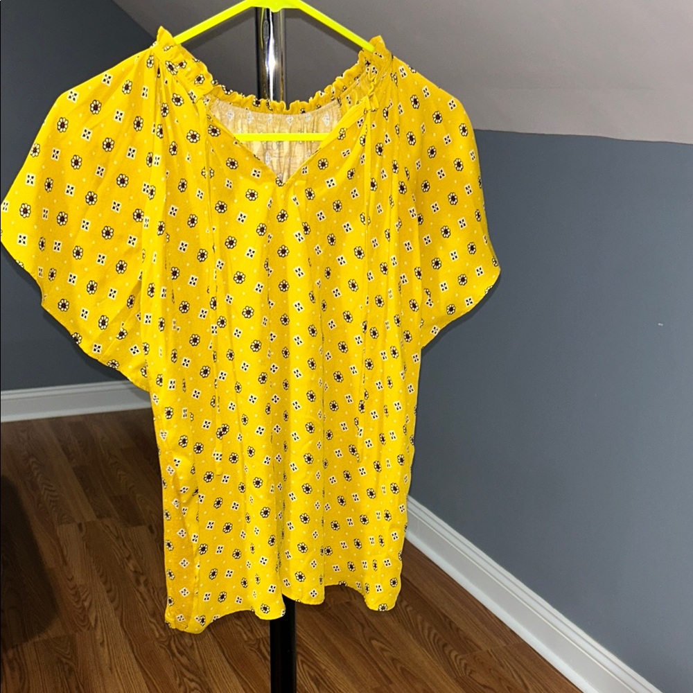 Yellow Floral Women's Top